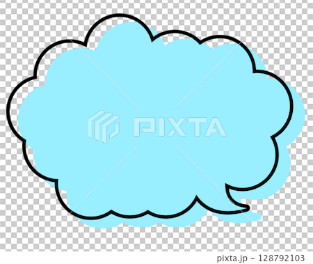 A simple speech bubble with misaligned lines and a rounded cloud shape A simple speech bubble with misaligned lines and a rounded cloud shape 128792103