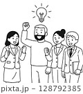 アイデアがひらめいたビジネスチーム 128792385
