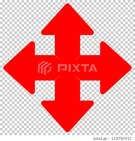 simple red cross arrow icon simple red cross arrow icon 128792412