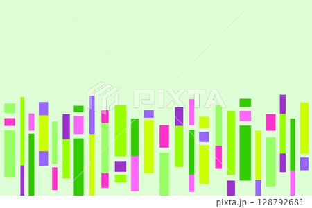 幾何学模様　フレーム　四角形　グリーン 128792681
