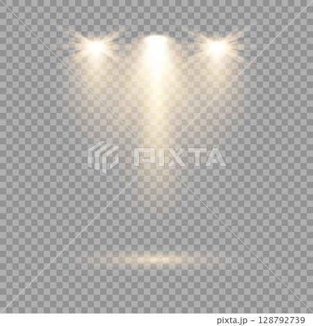 Vector spotlight arcs over center of stage Vector spotlight arcs over center of stage 128792739