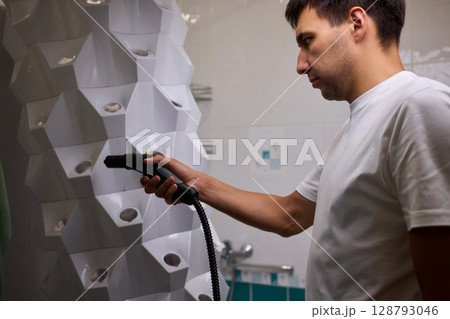 Experience the effectiveness of Innovative Steam Cleaning Technology in full action and application 128793046