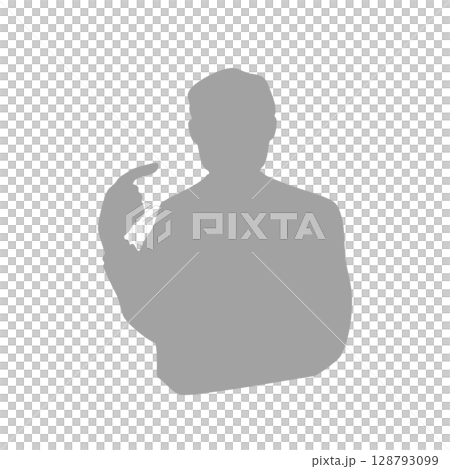 Silhouette illustration of a senior man pointing at himself Silhouette illustration of a senior man pointing at himself 128793099