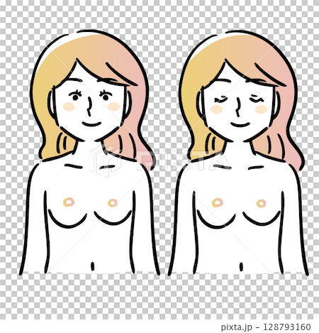 Woman, topless, black outline, gradient, eyes open and closed set Woman, topless, black outline, gradient, eyes open and closed set 128793160