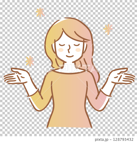 閃閃發光的女人舉起雙手,閉上眼睛微笑 閃閃發光的女人舉起雙手,閉上眼睛微笑 128793432