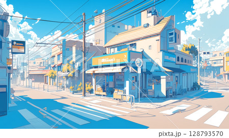 住宅街の小さな街 住宅街の小さな街 128793570