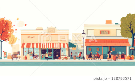 商店街のある風景 商店街のある風景 128793571