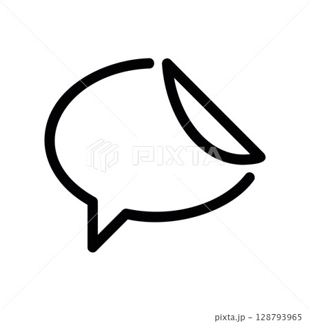 Curved Speech Bubble Sticker with a Peeled Corner 128793965