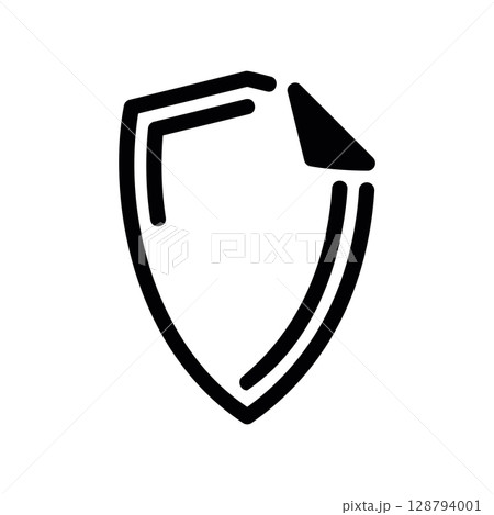 Shield Shaped Sticker with a Peeled Upper Cornerのイラスト素材 [128794001] - PIXTA
