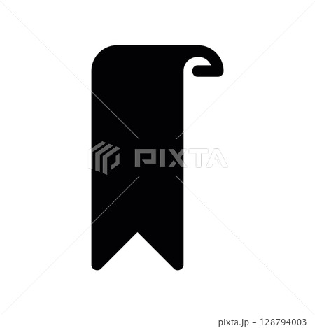Single Ribbon Bookmark with a Curled Top and Forked End 128794003
