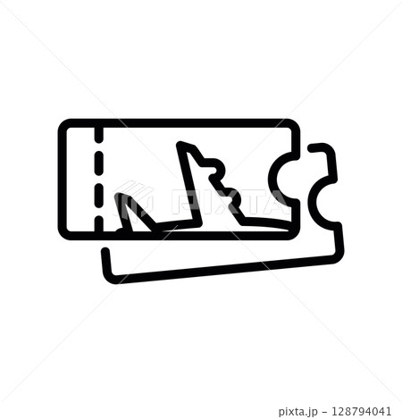 Pair of Overlapping Airline Tickets Outline Icon 128794041