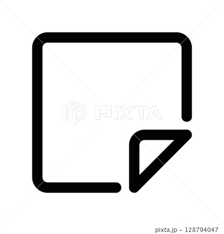 Blank Square Sticker with Rounded Corners and a Peeled Edge 128794047
