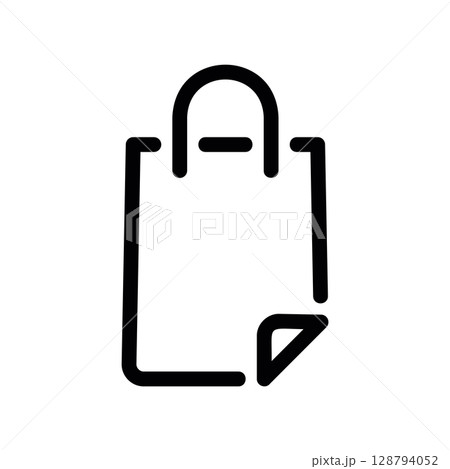 Shopping Bag Icon Designed as a Peeling Sticker Label Shopping Bag Icon Designed as a Peeling Sticker Label 128794052