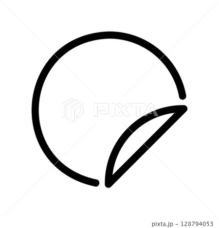 Circular Sticker with a Folded Edge for Peeling Off Circular Sticker with a Folded Edge for Peeling Off 128794053