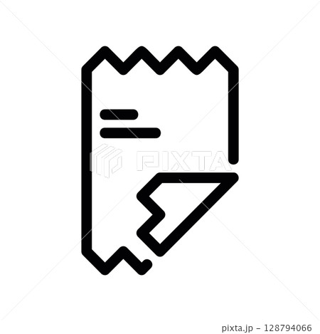 Receipt or Bill Icon Designed as a Peeling Sticker Receipt or Bill Icon Designed as a Peeling Sticker 128794066