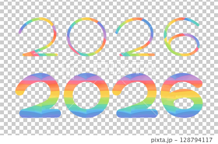 2026年彩虹手寫數位簡單素材 128794117