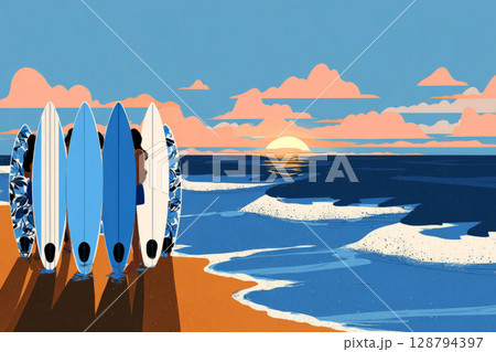 A contemporary home features large windows and is surrounded by a lush wild garden brimming with colorful flowers and green grass against a backdrop of smooth mountain ridges, banner A contemporary home features large windows and is surrounded by a lush wild garden brimming with colorful flowers and green grass against a backdrop of smooth mountain ridges, banner 128794397