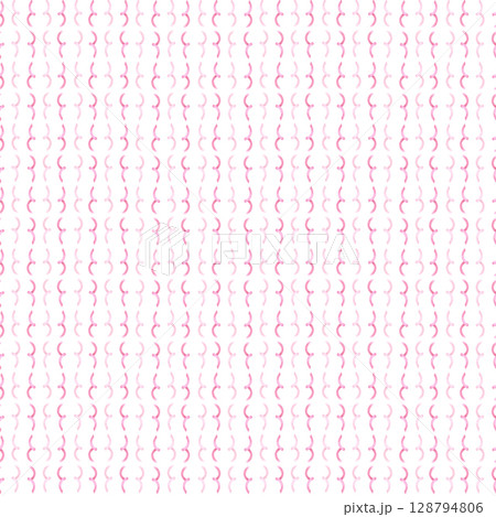 Hand drawn watercolor pink confetti ribbon seamless pattern isolated on white background. Can be used for textile, fabric scrapbook and other printed products. 128794806