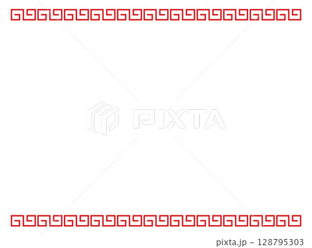 シンプルな中国・アジアのライン素材　ベクター 128795303