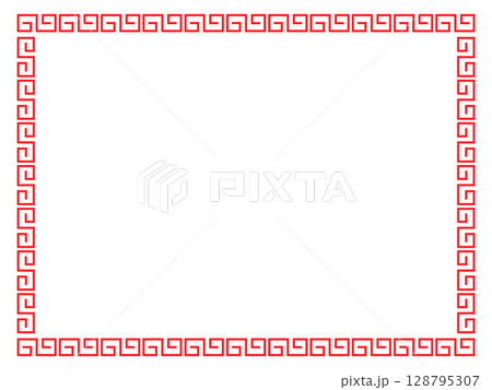 シンプルな中国・アジアのライン素材　ベクター 128795307