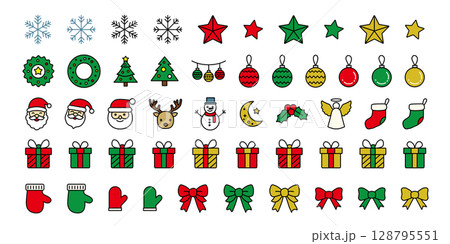 クリスマスアイコンセット ベクターイラスト 128795551