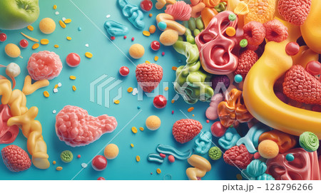 カラフルな石の背景 128796266