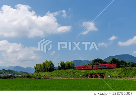 文化財のレンガアーチ橋を渡る平成筑豊鉄道「ことこと列車」 文化財のレンガアーチ橋を渡る平成筑豊鉄道「ことこと列車」 128796307