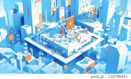 新型コロナウイルスが蔓延しているイメージ 128796841