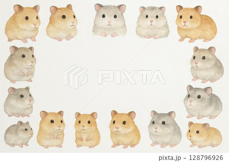 フレーム素材　ハムスター 128796926