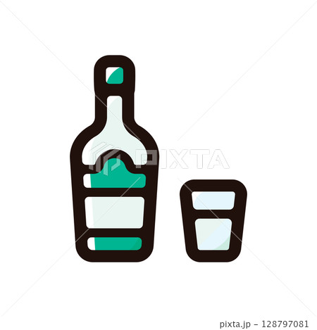 アラックのイラストアイコン（酒・飲み物・飲食メニュー素材） 128797081