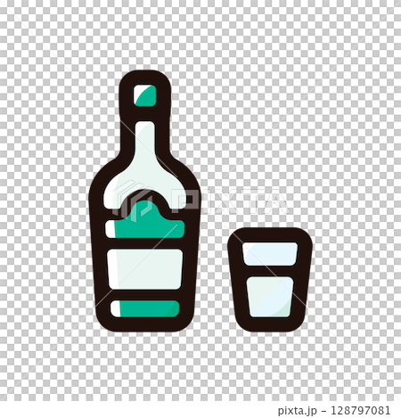アラックのイラストアイコン（酒・飲み物・飲食メニュー素材） 128797081
