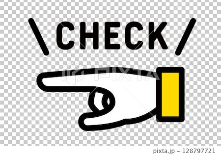 簡單的指向圖示插圖手注意確認點建議檢查指向手指重要 簡單的指向圖示插圖手注意確認點建議檢查指向手指重要 128797721