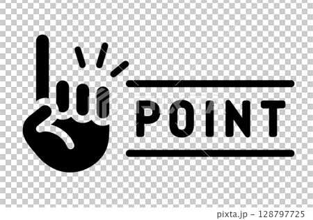 簡單的指向圖示插圖手注意確認點建議檢查指向手指重要 簡單的指向圖示插圖手注意確認點建議檢查指向手指重要 128797725