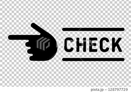 簡單的指向圖示插圖手注意確認點建議檢查指向手指重要 簡單的指向圖示插圖手注意確認點建議檢查指向手指重要 128797729
