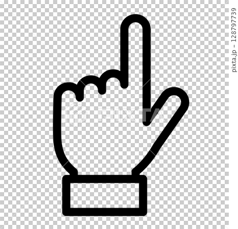 Simple pointing icon illustration hand attention confirmation point advice check pointing finger important 128797739