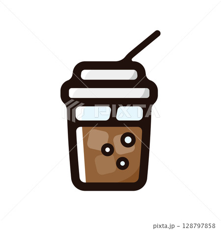 コーラのイラストアイコン（ファストフード・飲み物・飲食メニュー素材） 128797858