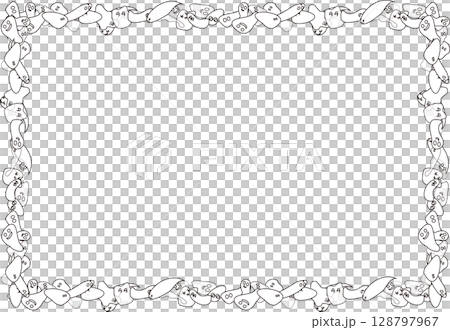 Ghosts white frame, line drawing, ghost, transparent background 128797967