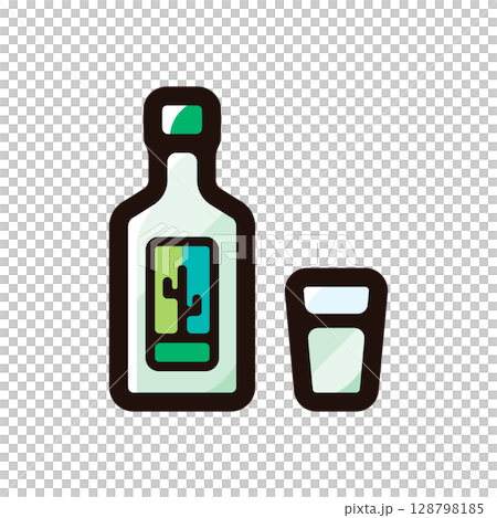 Tequila illustration icon (Mexico, drink, food and drink menu material) Tequila illustration icon (Mexico, drink, food and drink menu material) 128798185