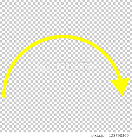 黄色い曲線の細い矢印アイコン 128798369