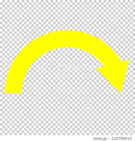 黃色彎曲粗箭頭圖標 黃色彎曲粗箭頭圖標 128798610
