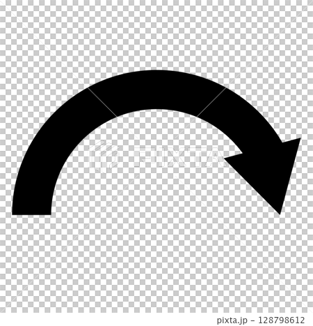 Black thick curved arrow icon 128798612
