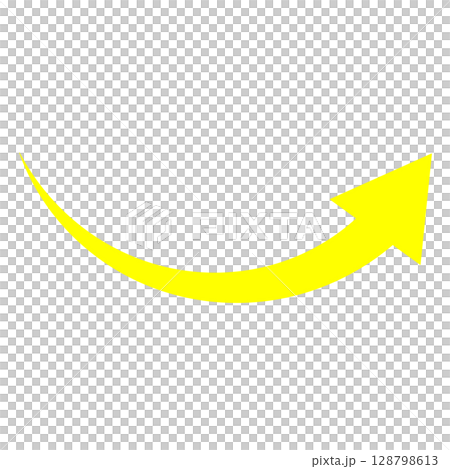 黃色曲線上升箭頭圖標 128798613