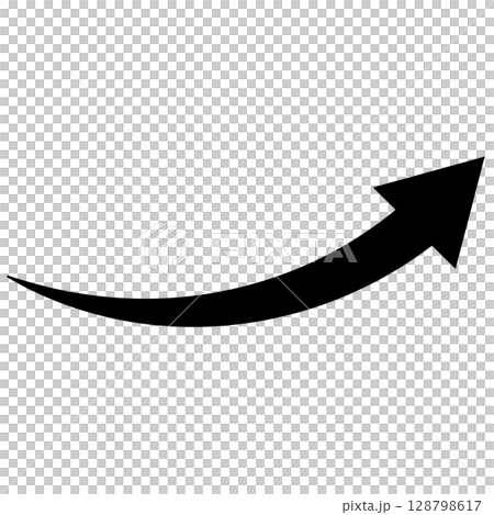 黑色曲線細上升箭頭圖標 128798617