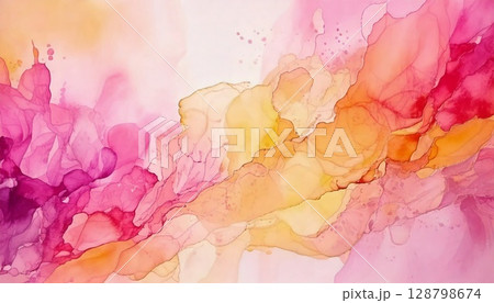 カラフル水彩背景 128798674