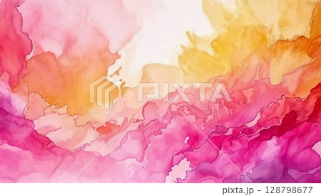 カラフル水彩背景 128798677