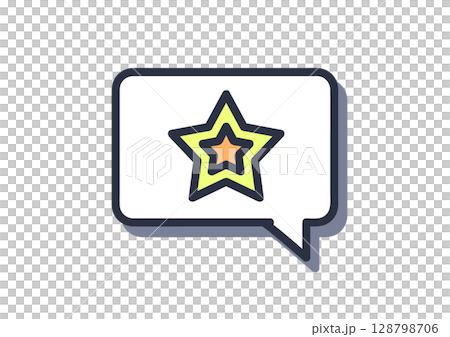 クールグレイ色で描いた、吹き出しアイコン「星(スター)」 クールグレイ色で描いた、吹き出しアイコン「星(スター)」 128798706