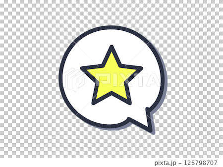 クールグレイ色で描いた、吹き出しアイコン「星(スター)」 クールグレイ色で描いた、吹き出しアイコン「星(スター)」 128798707