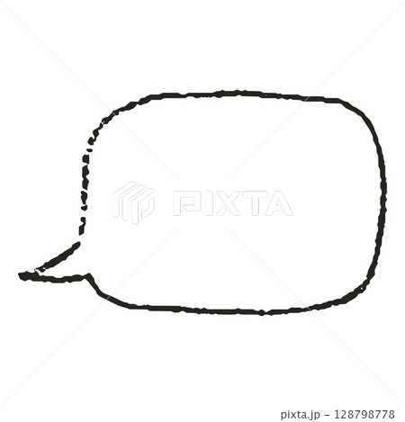 Dialogue box in children's doodle style drawn with black pencil. 128798778