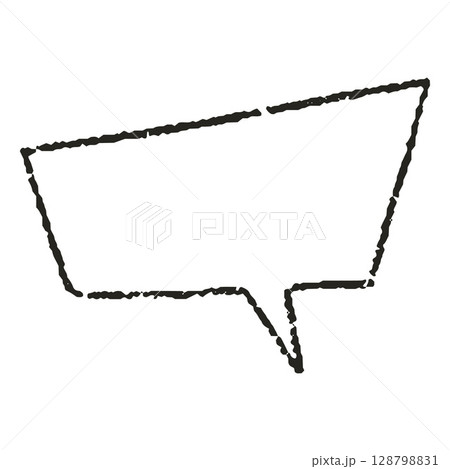 Black pencil drawn dialog box frame, childish doodle style. 128798831