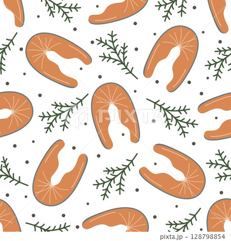 Background with trout for grilling 128798854